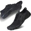 Water Shoes for Men Barefoot Quick-Dry Aqua Sock Outdoor Athletic Sport Shoes for Kayaking, Boating, Hiking, Surfing, Walking(M-black)