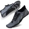 Water Shoes for Men Barefoot Quick-Dry Aqua Sock Outdoor Athletic Sport Shoes for Kayaking, Boating, Hiking, Surfing, Walking(M-grey)