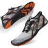 Water Shoes for Men Barefoot Quick-Dry Aqua Sock Outdoor Athletic Sport Shoes for Kayaking, Boating, Hiking, Surfing, Walking(M-white)