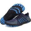 Water Shoes for Men Barefoot Quick-Dry Aqua Sock Outdoor Athletic Sport Shoes for Kayaking, Boating, Hiking, Surfing, Walking(N-black Blue)