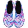 Water Shoes for Womens and Mens Summer Barefoot Shoes Quick Dry Aqua Socks for Beach Swim Yoga Exercise (Fishscale-Pink Purple, 44/45)