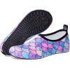 Water Shoes for Womens and Mens Summer Barefoot Shoes Quick Dry Aqua Socks for Beach Swim Yoga Exercise (Fishscale-Pink Purple, 44/45)