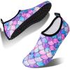 Water Shoes for Womens and Mens Summer Barefoot Shoes Quick Dry Aqua Socks for Beach Swim Yoga Exercise (Fishscale-Pink Purple, 44/45)
