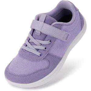 WHITIN Little/Big Kids Minimalist Barefoot Shoes + Zero Drop + Wide Sneaker for Boys/Girls(W8k7 | Purple)