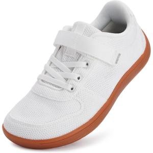 WHITIN Little/Big Kids Minimalist Barefoot Shoes + Zero Drop + Wide Sneaker for Boys/Girls(W8k7 | White)