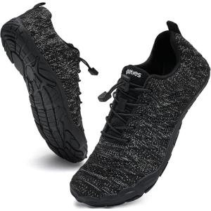 WateLves Barefoot Water Shoes Women Men Anti Slip Wide Toe Breathable Walking Shoes Minimalist Zero Drop Sneakers for Beach Travel Hiking(B-mix Grey)