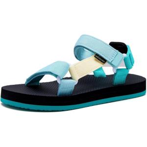 WateLves Kids Sandals Boys Girls Lightweight Non-slip Athletic Sandals with Adjustable Webbing for Hiking Walking Beach Water Sports(Mint Green)