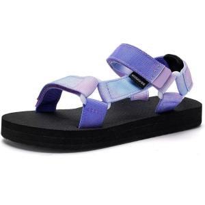 WateLves Kids Sandals Boys Girls Lightweight Non-slip Athletic Sandals with Adjustable Webbing for Hiking Walking Beach Water Sports(Purple)