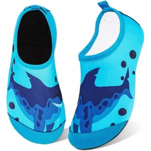 WateLves Kids Water Shoes Toddler Girls Boys Barefoot Non-Slip Quick Dry Aqua Socks for Beach Swim Walking(Blue Shark)