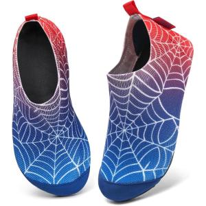 WateLves Kids Water Shoes Toddler Girls Boys Barefoot Non-Slip Quick Dry Aqua Socks for Beach Swim Walking(Blue/Red)