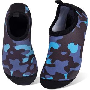 WateLves Kids Water Shoes Toddler Girls Boys Barefoot Non-Slip Quick Dry Aqua Socks for Beach Swim Walking(Camouflage Black)