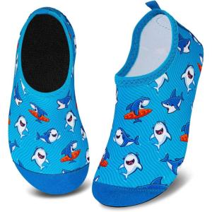 WateLves Kids Water Shoes Toddler Girls Boys Barefoot Non-Slip Quick Dry Aqua Socks for Beach Swim Walking(Little Shark)