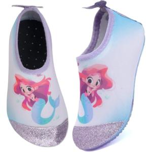 WateLves Kids Water Shoes Toddler Girls Boys Barefoot Non-Slip Quick Dry Aqua Socks for Beach Swim Walking(Mermaids)
