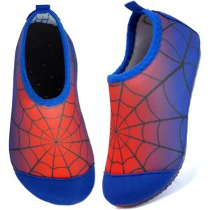 WateLves Kids Water Shoes Toddler Girls Boys Barefoot Non-Slip Quick Dry Aqua Socks for Beach Swim Walking(Red/Blue)