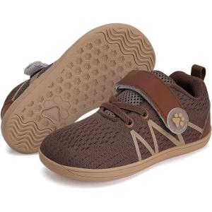 WateLves Toddler Little Kid Wide Barefoot Shoes Boys Girls Minimalist Sneakers Breathable Lightweight Walking Shoes Fit Naturally Zero Drop Sole(Dark Brown)