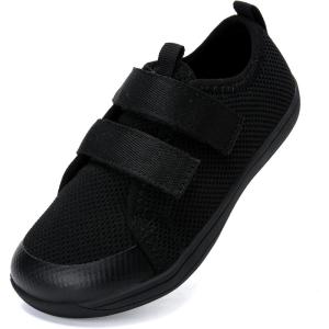WateLves Toddler Little Kid Wide Barefoot The First Walking Shoes Girls Boys Breathable Lightweight Splay Naturally Minimalist Sneakers(Black,27)