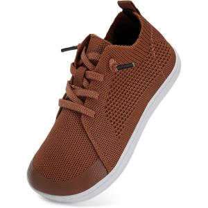 WateLves Toddler Little Kids Wide Barefoot Shoes Boys Girls Minimalist Sneakers Lightweight Breathable Walking Shoes | Naturally Splay | Flexible Fit(Brown)