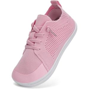WateLves Toddler Little Kids Wide Barefoot Shoes Boys Girls Minimalist Sneakers Lightweight Breathable Walking Shoes | Naturally Splay | Flexible Fit(Pink)