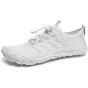 WateLves Water Shoes Mens Womens Barefoot Quick-Dry Aqua Sock Outdoor Athletic Sport Shoes for Swim Beach Pool Hiking Surfing Walking(Arrow White)