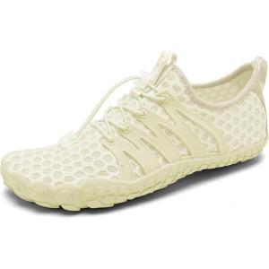 WateLves Water Shoes Mens Womens Barefoot Quick-Dry Aqua Sock Outdoor Athletic Sport Shoes for Swim Beach Pool Hiking Surfing Walking(Beige)