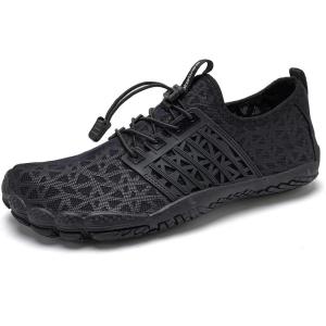 WateLves Water Shoes Mens Womens Barefoot Quick-Dry Aqua Sock Outdoor Athletic Sport Shoes for Swim Beach Pool Hiking Surfing Walking(Black)