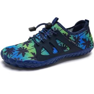 WateLves Water Shoes Mens Womens Barefoot Quick-Dry Aqua Sock Outdoor Athletic Sport Shoes for Swim Beach Pool Hiking Surfing Walking(Blue Green)