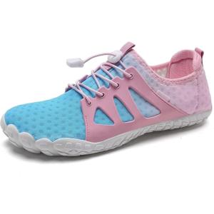 WateLves Water Shoes Mens Womens Barefoot Quick-Dry Aqua Sock Outdoor Athletic Sport Shoes for Swim Beach Pool Hiking Surfing Walking(Pink Blue)
