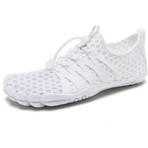 WateLves Water Shoes Mens Womens Barefoot Quick-Dry Aqua Sock Outdoor Athletic Sport Shoes for Swim Beach Pool Hiking Surfing Walking(White)
