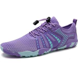 WateLves Water Shoes Mens Womens Beach Swim Shoes Quick-Dry Aqua Socks Pool Shoes for Surf Yoga Water Aerobics(Vibrant Light Purple)