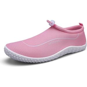 WateLves Water Shoes Womens Mens Multi-Purpose Barefoot Shoes Beach Swim Yoga Aqua Socks with Adjustable Buckle Thick Sole for Indoor Outdoor(Pink)
