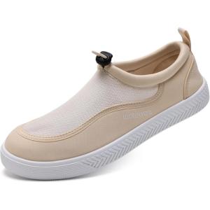 WateLves Water Shoes for Men and Women – Quick-Dry Multi-Purpose Casual Water Sneakers Slip-On with Drainage Holes – Lightweight, Non-Slip Aqua Shoes for Outdoor Water Sports(Mesh/Beige)