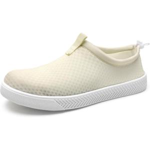 WateLves Water Shoes for Men and Women – Quick-Dry Multi-Purpose Casual Water Sneakers Slip-On with Drainage Holes – Lightweight, Non-Slip Aqua Shoes for Outdoor Water Sports(Beige)