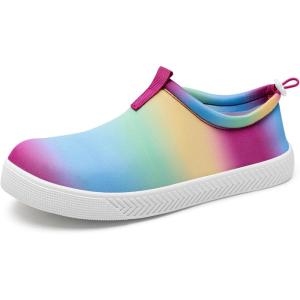 WateLves Water Shoes for Men and Women – Quick-Dry Multi-Purpose Casual Water Sneakers Slip-On with Drainage Holes – Lightweight, Non-Slip Aqua Shoes for Outdoor Water Sports(Rainbow)