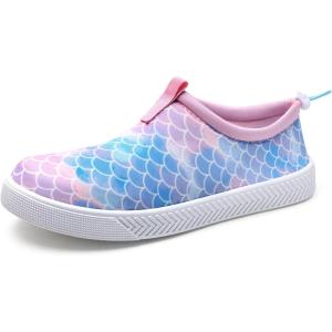 WateLves Water Shoes for Men and Women – Quick-Dry Multi-Purpose Casual Water Sneakers Slip-On with Drainage Holes – Lightweight, Non-Slip Aqua Shoes for Outdoor Water Sports(Pink Fish Scale)