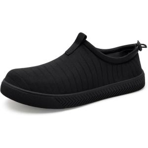 WateLves Water Shoes for Men and Women – Quick-Dry Multi-Purpose Casual Water Sneakers Slip-On with Drainage Holes – Lightweight, Non-Slip Aqua Shoes for Outdoor Water Sports(Striped Black)