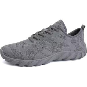 WateLves Water-Shoes-Lightweight-Barefoot-Walking Shoes Non-Slip, Casual-Style, Mesh Upper Aqua-Socks-Beach-Swim Shoes for Mens Womens(O-grey)