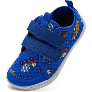 WateLves Wide Toddler Water Shoes Kids Barefoot Beach Swim Aqua Shoes Boys Girls Breathable Mesh Walking Hook and Loop Sneakers(Excavator)
