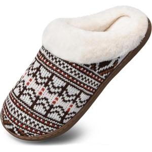 WateLves Women’s Slippers Comfort Memory Foam House Slippers Plush Lining Bedroom Shoes for Indoor & Outdoor(Bohemian Brown)
