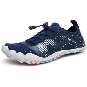 Water Shoes for Men Barefoot Quick-Dry Aqua Sock Outdoor Athletic Sport Shoes for Kayaking, Boating, Hiking, Surfing, Walking(A-blue/Grey)