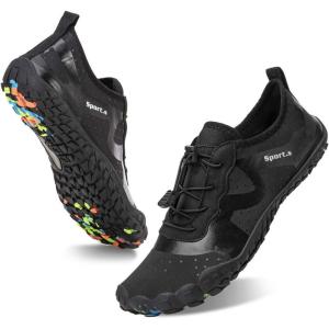 Water Shoes for Men Barefoot Quick-Dry Aqua Sock Outdoor Athletic Sport Shoes for Kayaking, Boating, Hiking, Surfing, Walking(A-pure Black)