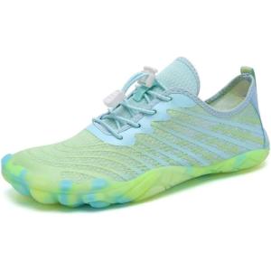 Water Shoes for Men Barefoot Quick-Dry Aqua Sock Outdoor Athletic Sport Shoes for Kayaking, Boating, Hiking, Surfing, Walking(Blue/Green)