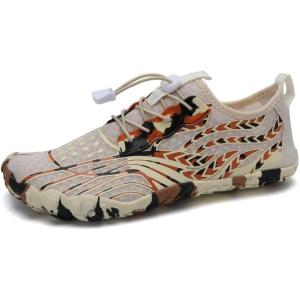 Water Shoes for Men Barefoot Quick-Dry Aqua Sock Outdoor Athletic Sport Shoes for Kayaking, Boating, Hiking, Surfing, Walking(Brown)