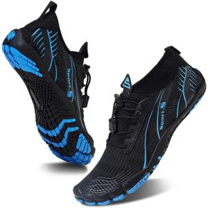 Water Shoes for Men Barefoot Quick-Dry Aqua Sock Outdoor Athletic Sport Shoes for Kayaking, Boating, Hiking, Surfing, Walking(M-black/Blue)