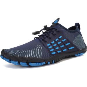 Water Shoes for Men Barefoot Quick-Dry Aqua Sock Outdoor Athletic Sport Shoes for Kayaking, Boating, Hiking, Surfing, Walking(N-black Blue)
