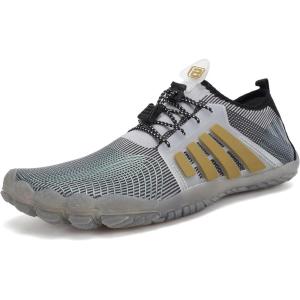 Water Shoes for Men Barefoot Quick-Dry Aqua Sock Outdoor Athletic Sport Shoes for Kayaking, Boating, Hiking, Surfing, Walking(N-light Grey)