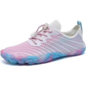 Water Shoes for Men Barefoot Quick-Dry Aqua Sock Outdoor Athletic Sport Shoes for Kayaking, Boating, Hiking, Surfing, Walking(Pink/Blue)
