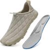 WateLves Barefoot Water Shoes Women Men Breathable Wide Toe Slip On Beach Walking Shoes Comfortable Travel Minimalist Zero Drop Sneakers(Apricot)