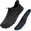 WateLves Barefoot Water Shoes Women Men Breathable Wide Toe Slip On Beach Walking Shoes Comfortable Travel Minimalist Zero Drop Sneakers(Black)
