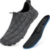 WateLves Barefoot Water Shoes Women Men Breathable Wide Toe Slip On Beach Walking Shoes Comfortable Travel Minimalist Zero Drop Sneakers(Dark Grey)