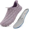 WateLves Barefoot Water Shoes Women Men Breathable Wide Toe Slip On Beach Walking Shoes Comfortable Travel Minimalist Zero Drop Sneakers(Light Purple-)